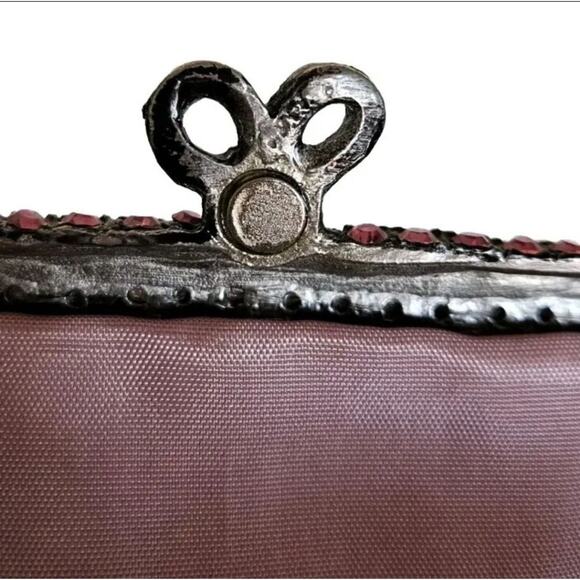 CLARA KASAVINA python‎ pink crystal clutch pochette bag Vintage - Picture 12 of 12